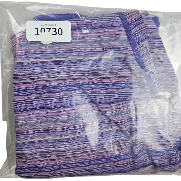 Lululemon Run Top Speed Crop Space Dye Twist Pink Purple Leggings Capris Size 6 - Picture 10 of 10